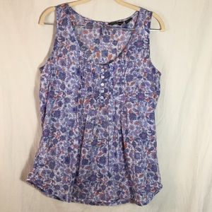 Eddie Bauer Tops - Eddie Bauer Blue Floral Print Cotton Top Size M Eddie Bauer Tops - Eddie Bauer Blue Floral Print Cotton Top Size M